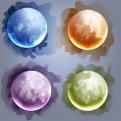 Watercolor balls. Abstract image of the planets. Vector illustration