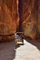 Horse carriage in a gorge, Siq canyon in Petra