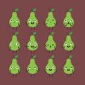 Pear character set different options and emotions