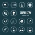 Set vetor icons in chemistry, biology, medicine