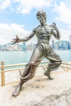 HONG KONG, CHINA - August 14: Bruce Lee statue at the Avenue of Stars on August 14, 2014, Hong Kong, China.
