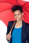 African girl with a umbrella