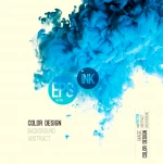 Vector abstract cloud. Blue Ink swirling in water, cloud of ink in water isolated on white. Abstract banner paints. Holi. Liquid cloud. Background for banner, card, poster, label or web design