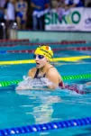 DESENZANO GARDA  (ITALY) - MARCH 1:    Giulia Rosa( Italy)  performing  200 mt breaststroke in Italian  Swimming Meeting  on March  1, 2015  in Desenzano Garda ( Italy).
