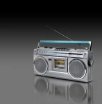 Vintage stereo radio cassette player