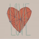 Low polygon heart shape. Love sign. Vector illustration.