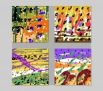 Set of Stylish Fun Invitation Card