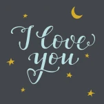 I Love You - hand drawn lettering