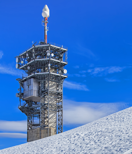 Telecommunication tower on the top of Mt. Titlis