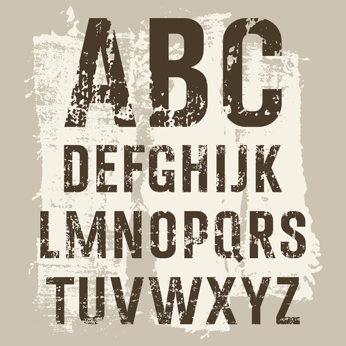 Grunge Letters vector set