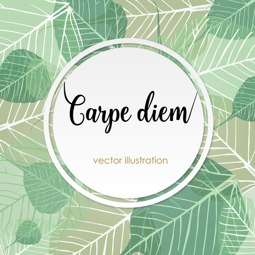 Carpe diem. Latin aphorism "Seize the day". Vector organic style card
