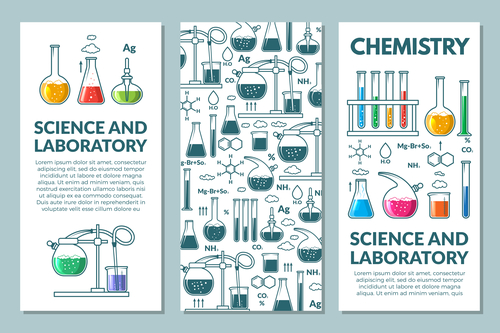 Science information cards set