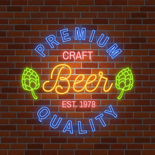 Neon design for bar, pub and restaurant business.