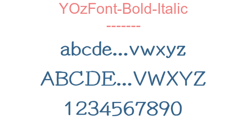 YOzFont-Bold-Italic