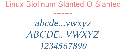 Linux-Biolinum-Slanted-O-Slanted