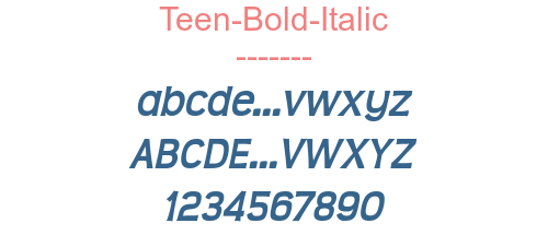 Teen-Bold-Italic