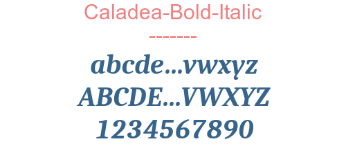 Caladea-Bold-Italic