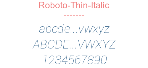 Roboto-Thin-Italic