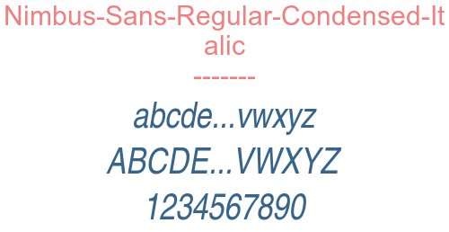 Nimbus-Sans-Regular-Condensed-Italic