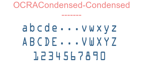 OCRACondensed-Condensed