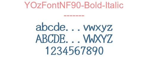 YOzFontNF90-Bold-Italic