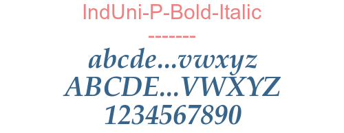 IndUni-P-Bold-Italic